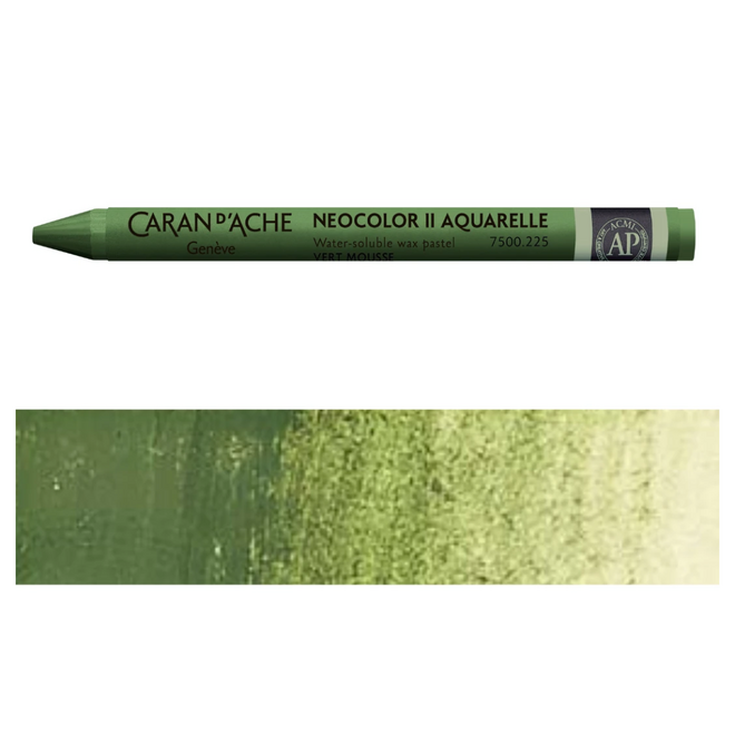Caran d'Ache: NeoColor II Aquarelle Water Soluble Wax Pastel - 225 Moss Green