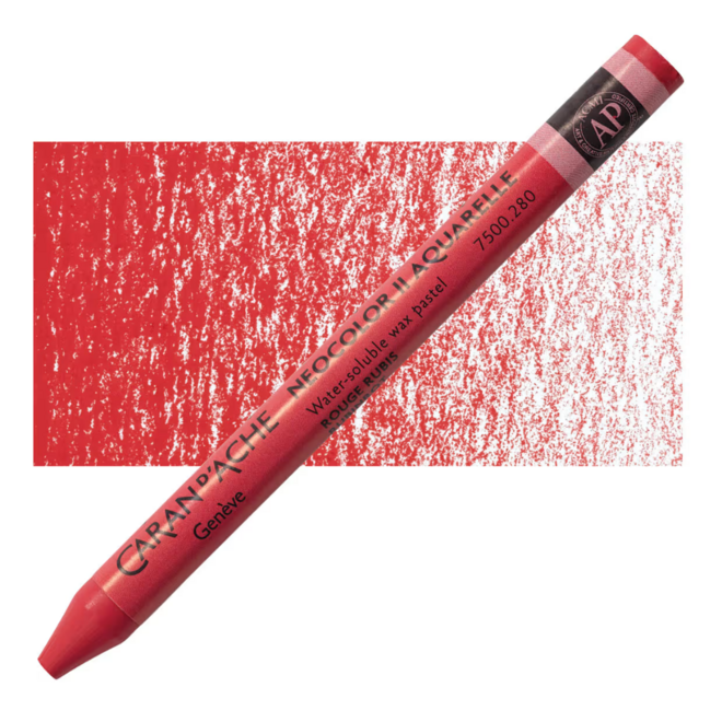 Caran d'Ache: NeoColor II Aquarelle Water Soluble Wax Pastel - 280 Ruby Red