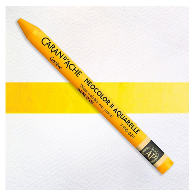 Caran d'Ache: NeoColor II Aquarelle Water Soluble Wax Pastel - 020 Golden Yellow