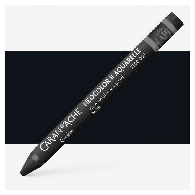 Caran d'Ache: NeoColor II Aquarelle Water Soluble Wax Pastel - 009 Black