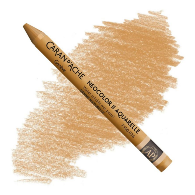 Caran d'Ache: NeoColor II Aquarelle Water Soluble Wax Pastel - 036 Raw Siena