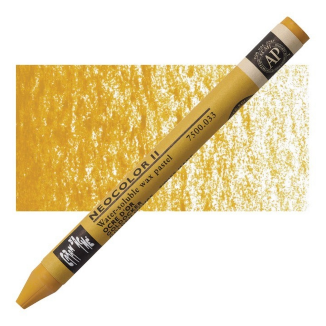 Caran d'Ache: NeoColor II Aquarelle Water Soluble Wax Pastel - 033 Golden Ochre