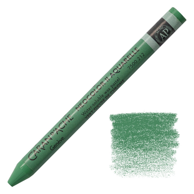 Caran d'Ache: NeoColor II Aquarelle Water Soluble Wax Pastel - 212 Chromium Oxide Green