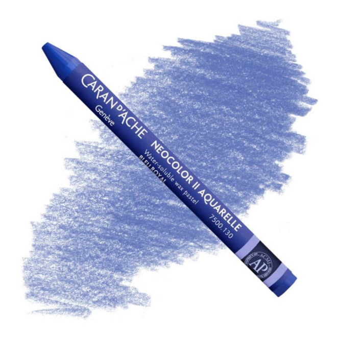 Caran d'Ache: NeoColor II Aquarelle Water Soluble Wax Pastel - 130 Royal Blue