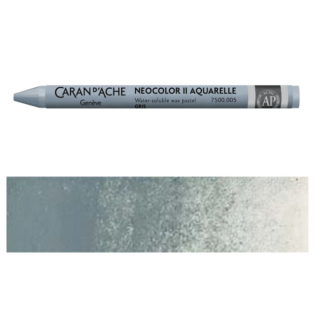 Caran d'Ache: NeoColor II Aquarelle Water Soluble Wax Pastel - 005 Grey