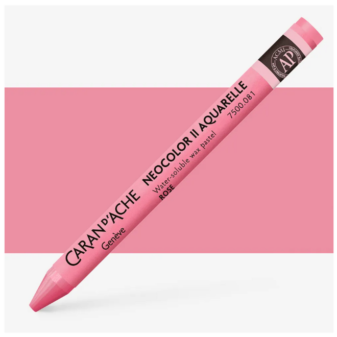 Caran d'Ache: NeoColor II Aquarelle Water Soluble Wax Pastel - 081 Rose