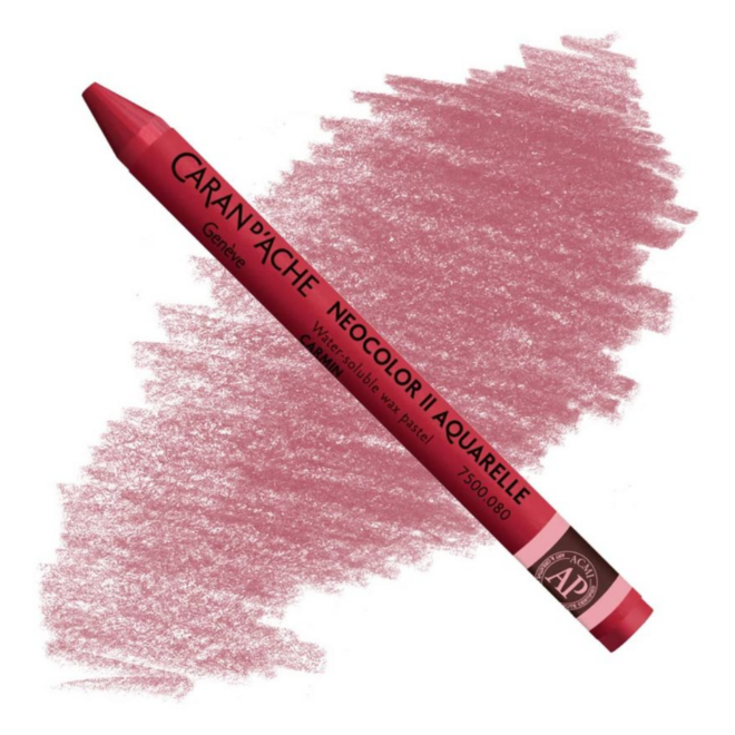 Caran d'Ache: NeoColor II Aquarelle Water Soluble Wax Pastel - 080 Carmine