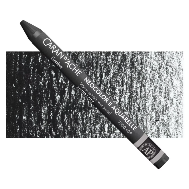 Caran d'Ache: NeoColor II Aquarelle Water Soluble Wax Pastel - 409 Charcoal Grey