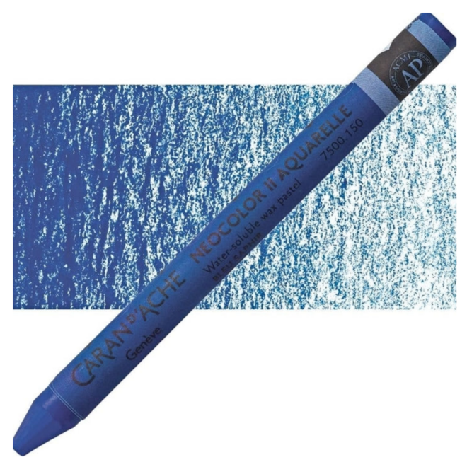 Caran d'Ache: NeoColor II Aquarelle Water Soluble Wax Pastel - 150 Sapphire Blue