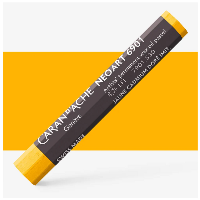 Caran d'Ache: NeoArt 6901 Artist's Wax Oil Pastel - 530 Golden Cadmium Yellow Hue