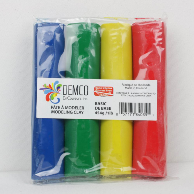 Demco Modeling Clay - 1lb, 4 Basic Colours Set