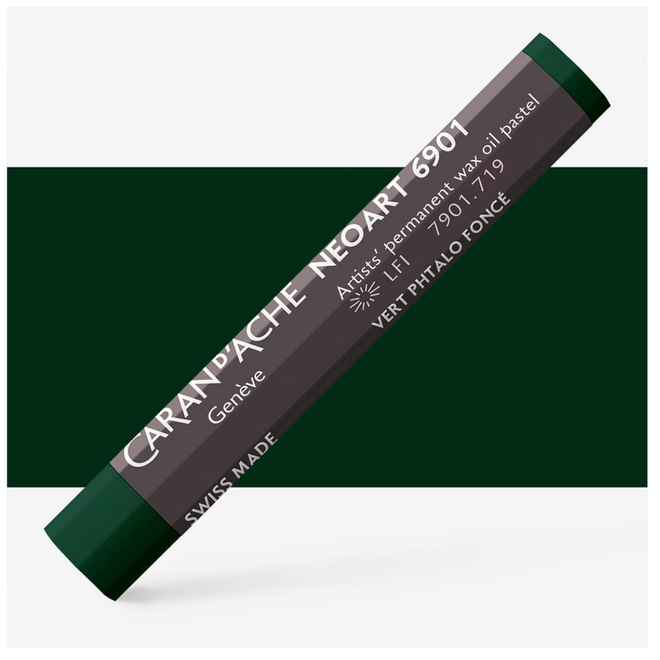 Caran d'Ache: NeoArt 6901 Artist's Wax Oil Pastel - 719 Dark Phthalocyanine Green