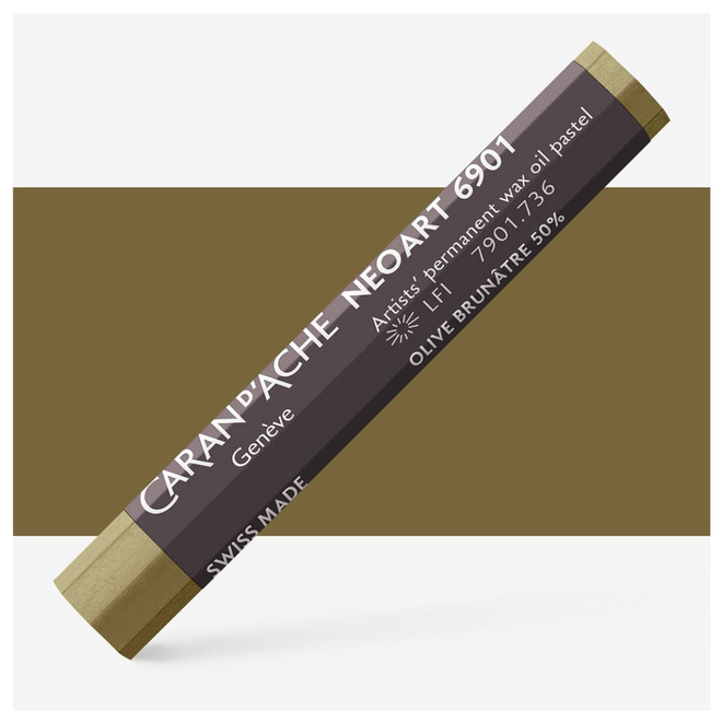 Caran d'Ache: NeoArt 6901 Artist's Wax Oil Pastel - 736 Olive Brown 50%