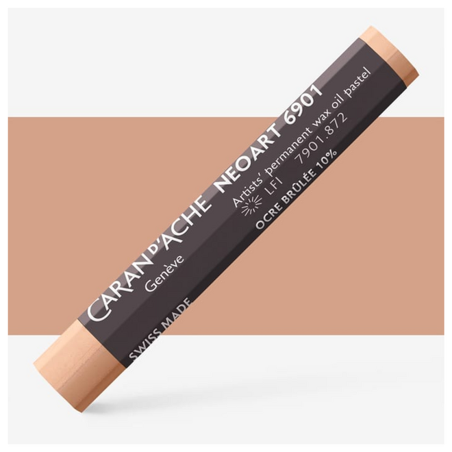 Caran d'Ache: NeoArt 6901 Artist's Wax Oil Pastel - 872 Burnt Ochre 10%