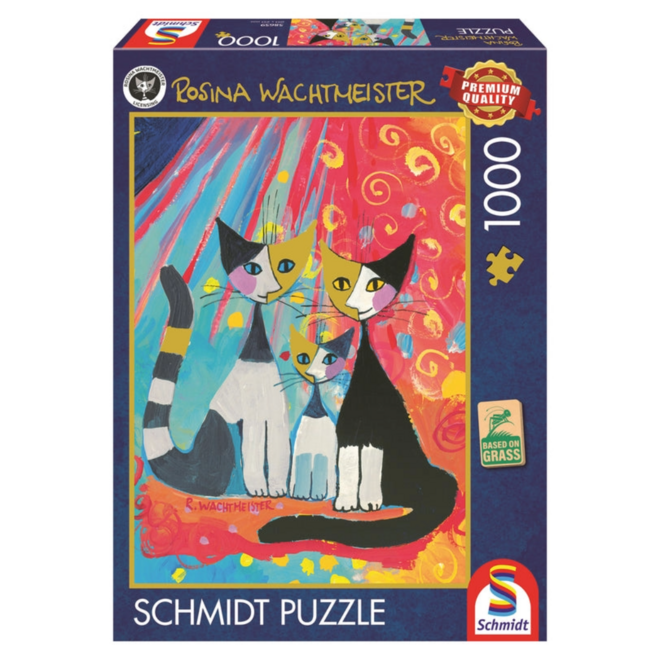 Schmidt Puzzle, 1000pc - Rosina Wachtmeister: Happy Cat Family