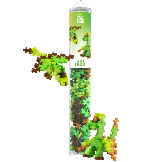 Plus Plus Tube Building Set, 100pc - Earth Dragons