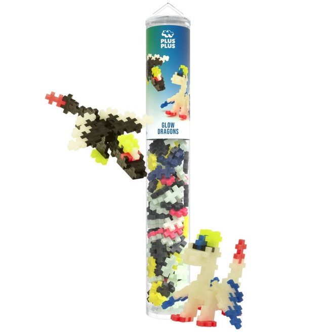 Plus Plus Tube Building Set, 100pc - Glow Dragons