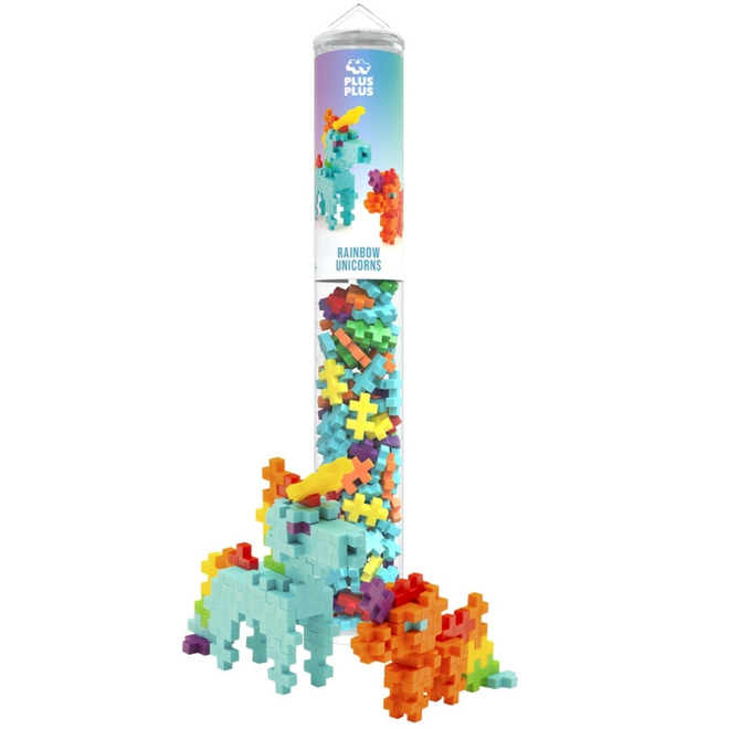 Plus Plus Tube Building Set, 100pc - Rainbow Unicorns