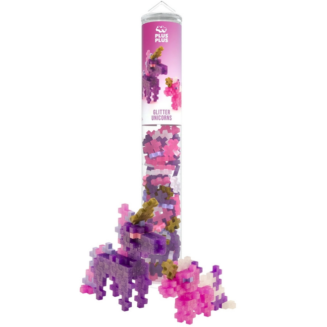 Plus Plus Tube Building Set, 100pc - Glitter Unicorns