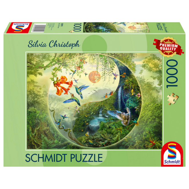 Schmidt Puzzle, 1000pc - Silvia Christoph: Yin & Yang, In the Forest of Hummingbirds