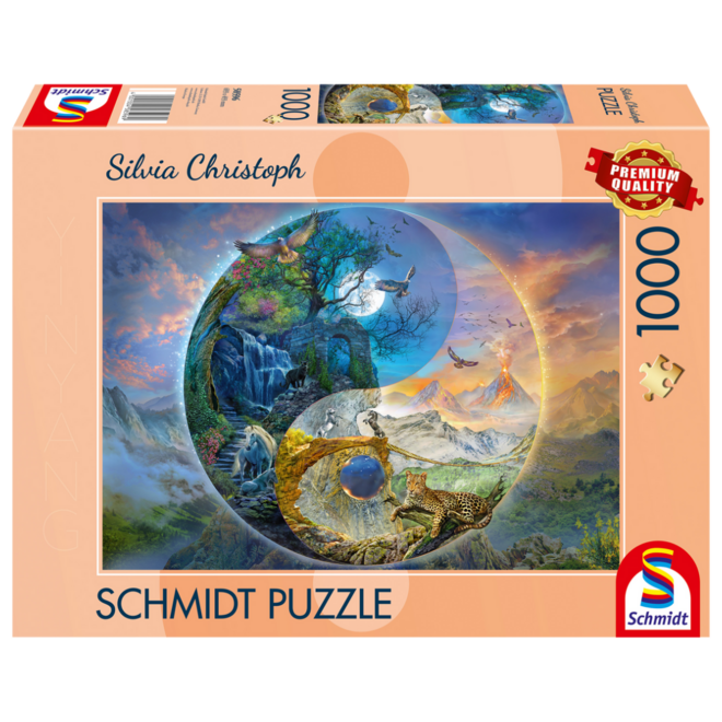 Schmidt Puzzle, 1000pc - Silvia Christoph: Yin & Yang, Mountain World