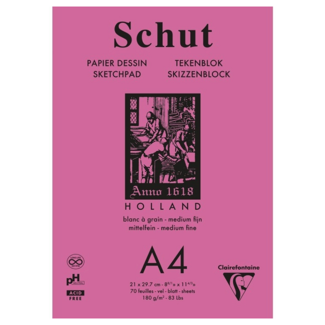Schut Sketch Pad - Medium Fine Grain, A4, 180g - 70 Sheets