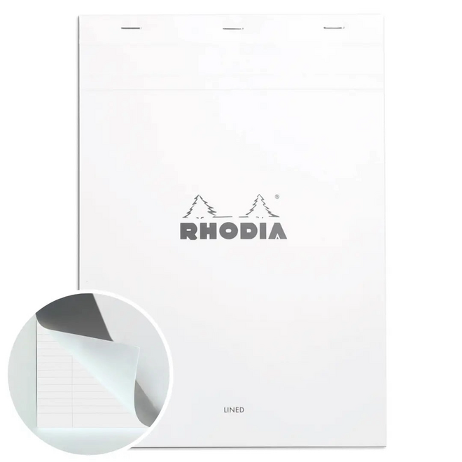 Rhodia High Grade Vellum Notepad - A4, 80g, Lined - 80 Sheets