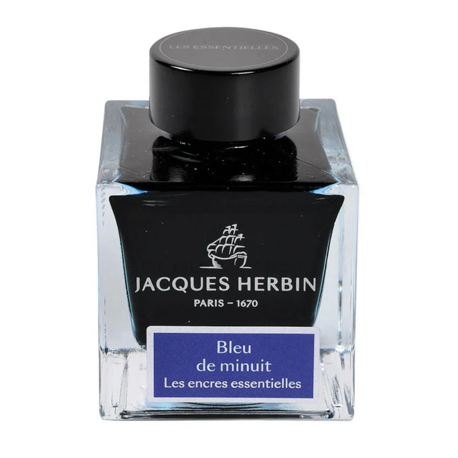 Jacques Herbin Writing Ink Essentielle, 50ml - Bleu de Minuit / Midnight Blue