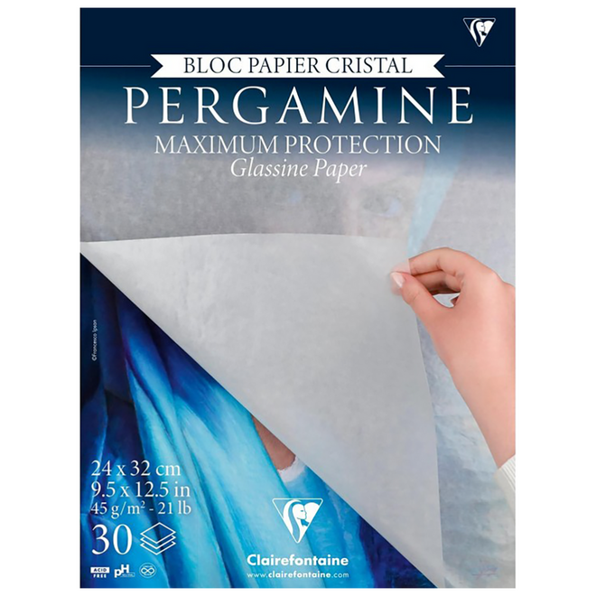 Pergamine Maximum Protection Glassine Paper Pad - 24x32cm, 45g, 30 Acid-Free Sheets