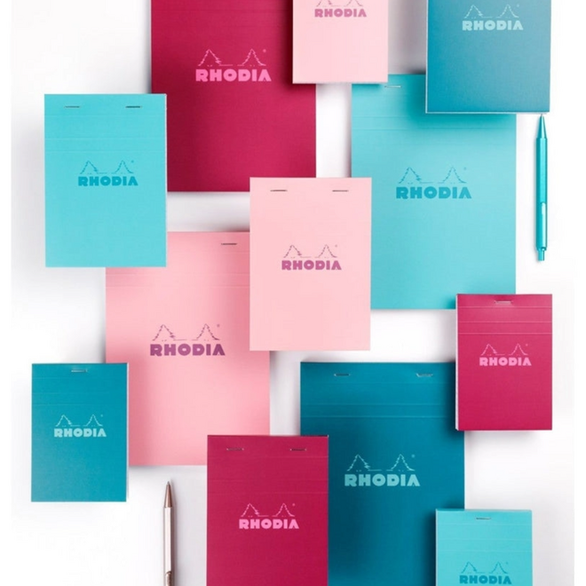 Rhodia Stapled Notepad - 80 Sheets, 80g, A6, 5x5 Square Grid - Ships in a Random Colour