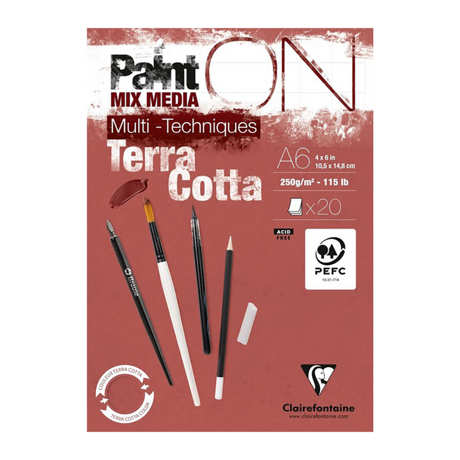 Paint'On Mix Media Pad - A6, 250g, 20 Sheets - Terra Cotta