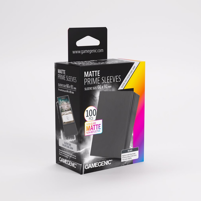 Gamegen!C: Sleeves: Matte Prime Sleeves - Standard Size, Card Size 64X89Mm (100 Sleeves) - Black
