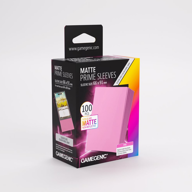 Gamegen!C: Sleeves: Matte Prime Sleeves - Standard Size, Card Size 64X89Mm (100 Sleeves) - Pink