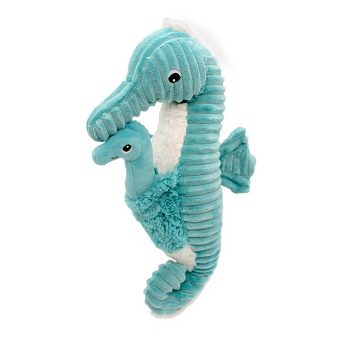 Les Ptipotos: Mom & Baby Plush - Papadou Seahorse, Aqua
