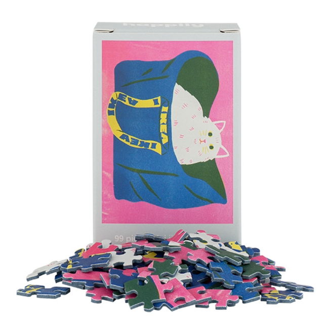 Mini Jigsaw Puzzle, 99pc - Cat In a Bag