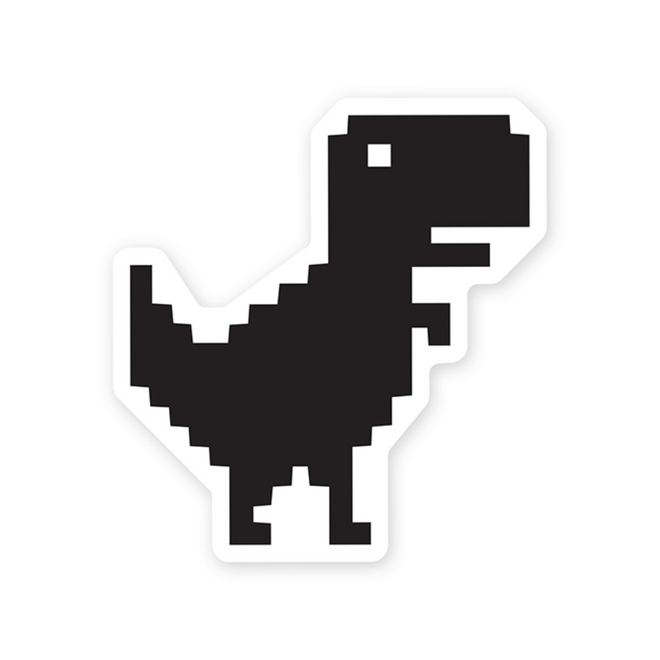 StickerYou Waterproof Vinyl Sticker - Chrome Dino