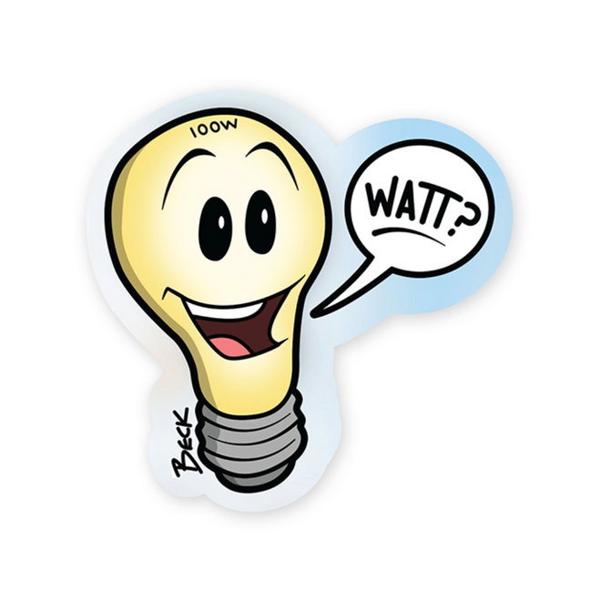 StickerYou Waterproof Vinyl Sticker - 100 Watt Bulb