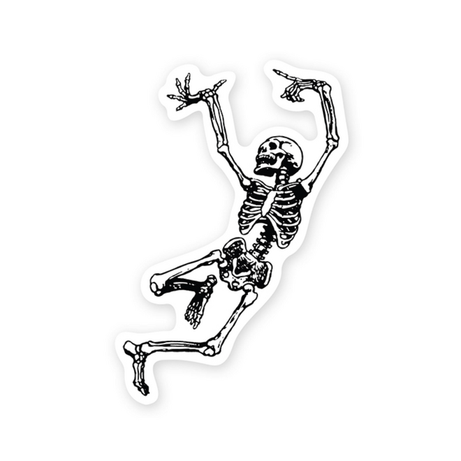 StickerYou Waterproof Vinyl Sticker - Dancing Skeleton