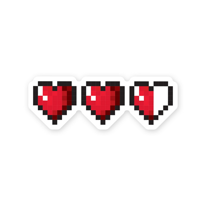 StickerYou Waterproof Vinyl Sticker - Gamer Hearts