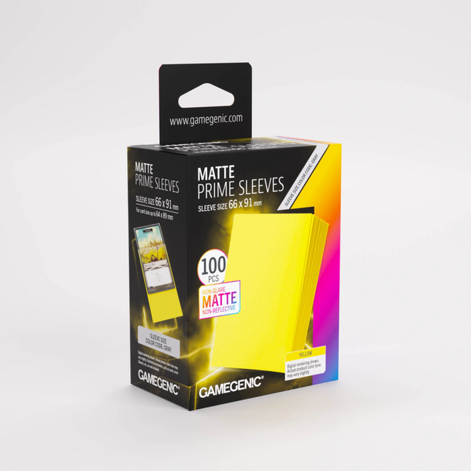Gamegenic Matte Prime Sleeves - Code: Gray, 66x91mm - 100pk Yellow