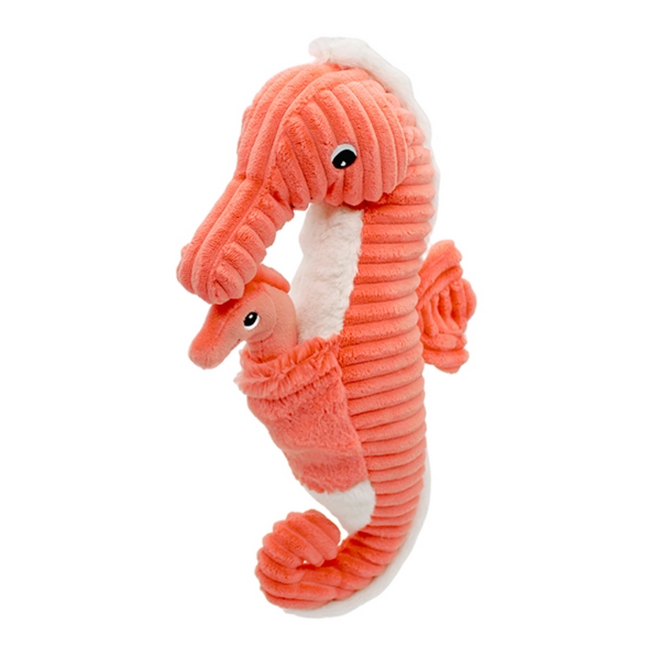 Les Ptipotos: Mom & Baby Plush - Papadou Seahorse, Coral