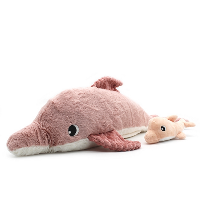 Les Ptipotos: Mom & Baby Plush - Tofou Dolphin, Pink