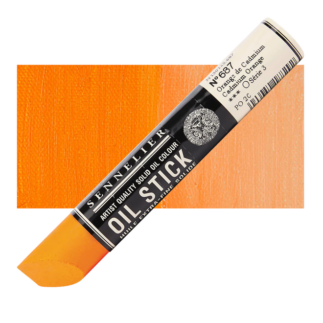 Sennelier Extra-Fine Oil Stick 38ml - 1.28 fl oz - S3 - 687 - Cadmium Orange