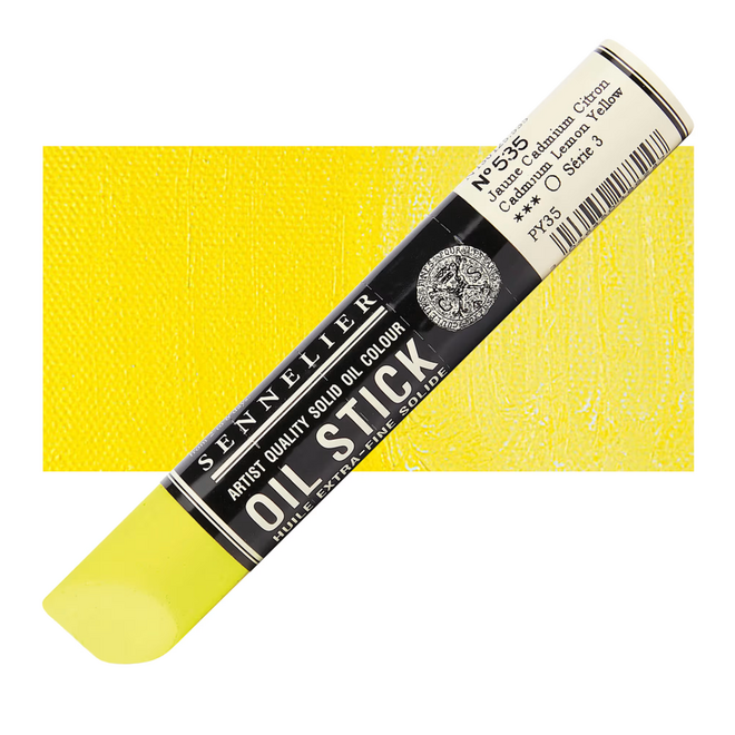 Sennelier Extra-Fine Oil Stick 38ml - 1.28 fl oz - S3 - 535 - Cadmium Lemon Yellow