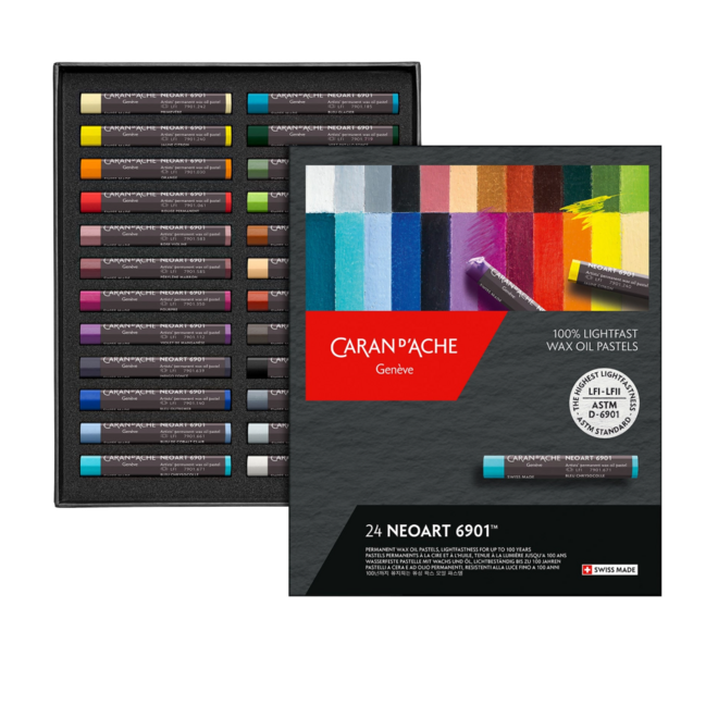 Caran d'Ache: NeoArt 6901 Wax Oil Pastels 24 Set