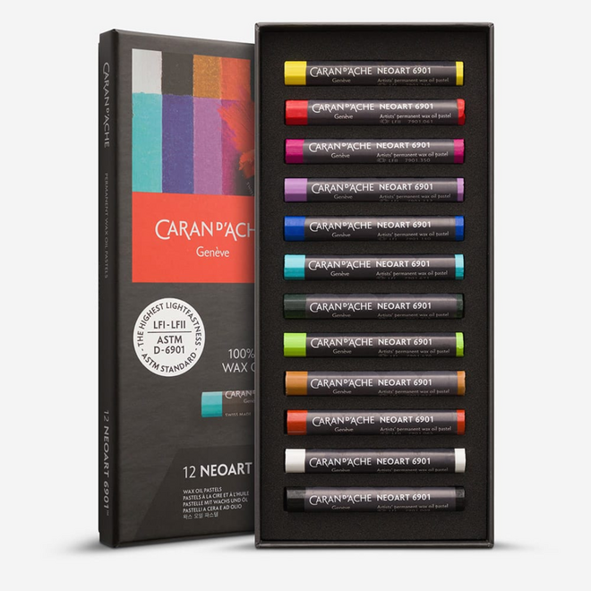 Caran d'Ache: NeoArt 6901 Wax Oil Pastels 12 Set