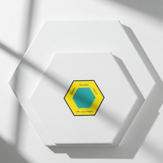 Hexagon Stretched Canvas - 10"
