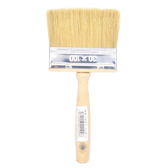 Thick White Hog Bristle Decorator's Brush - Flat 4" Length x 1.2" Width