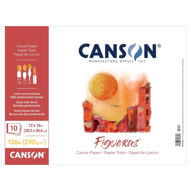 Canson Canva-Paper 10 Sheet 12X16" 136lbs - Linen Canvas Texture