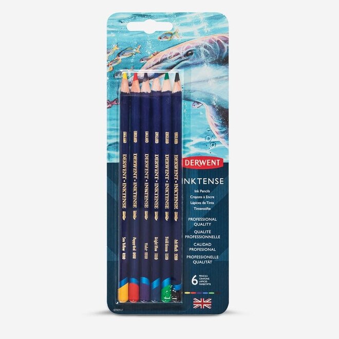 Derwent Inktense Blister Pencils - Set of 6 Assorted Colors
